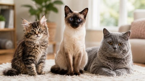 Relaxed cat indoors for the cat life stages guide